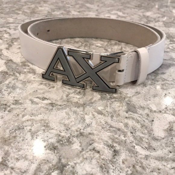 armani exchange belt white